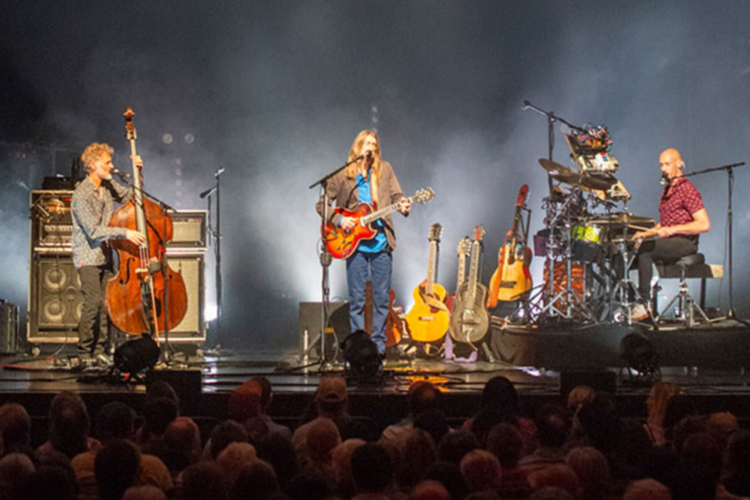 The Wood Brothers performing live on stage
